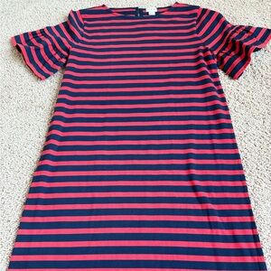 NWT J. Crew Crewcuts Girls’ Striped Flutter-Sleeve Dress | Size 16